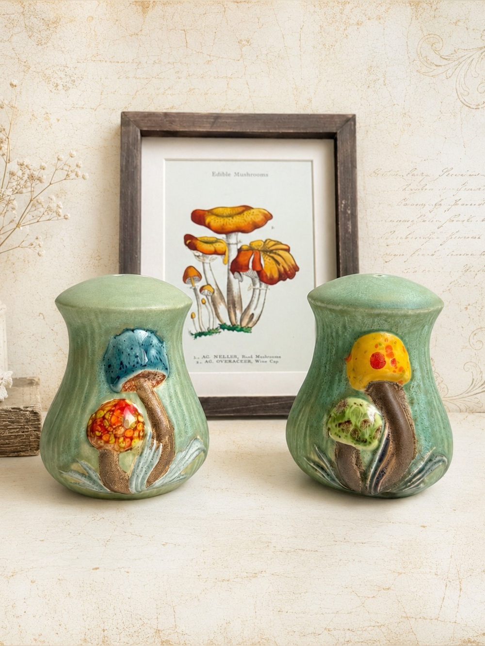 Oversized Mushroom Salt & Pepper Shakers, Merry Mushroom Style, Texas Pottery